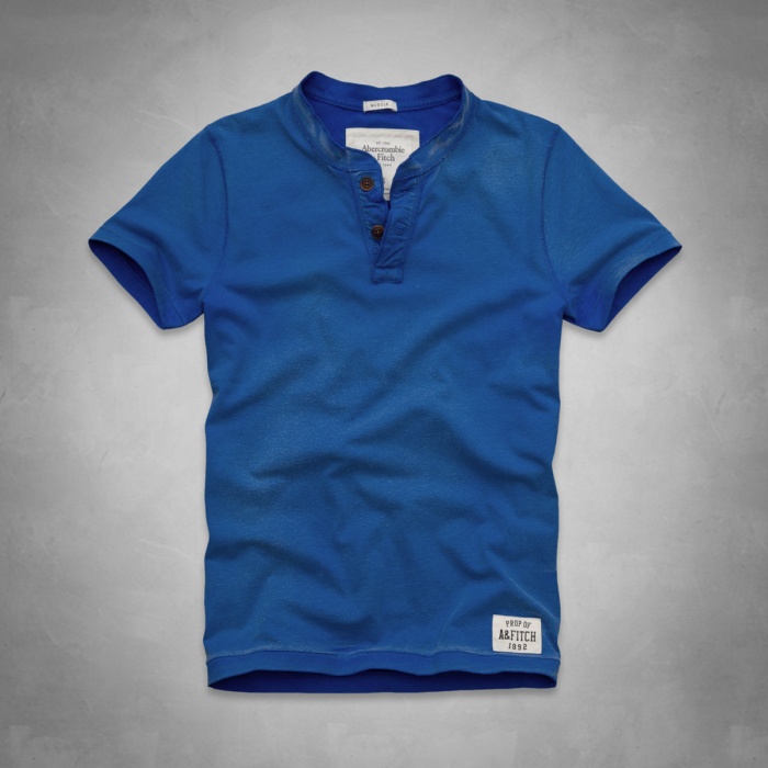 Abercrombie Fitch Hombres Ponte de pie de cuello Corto Remera AF5803